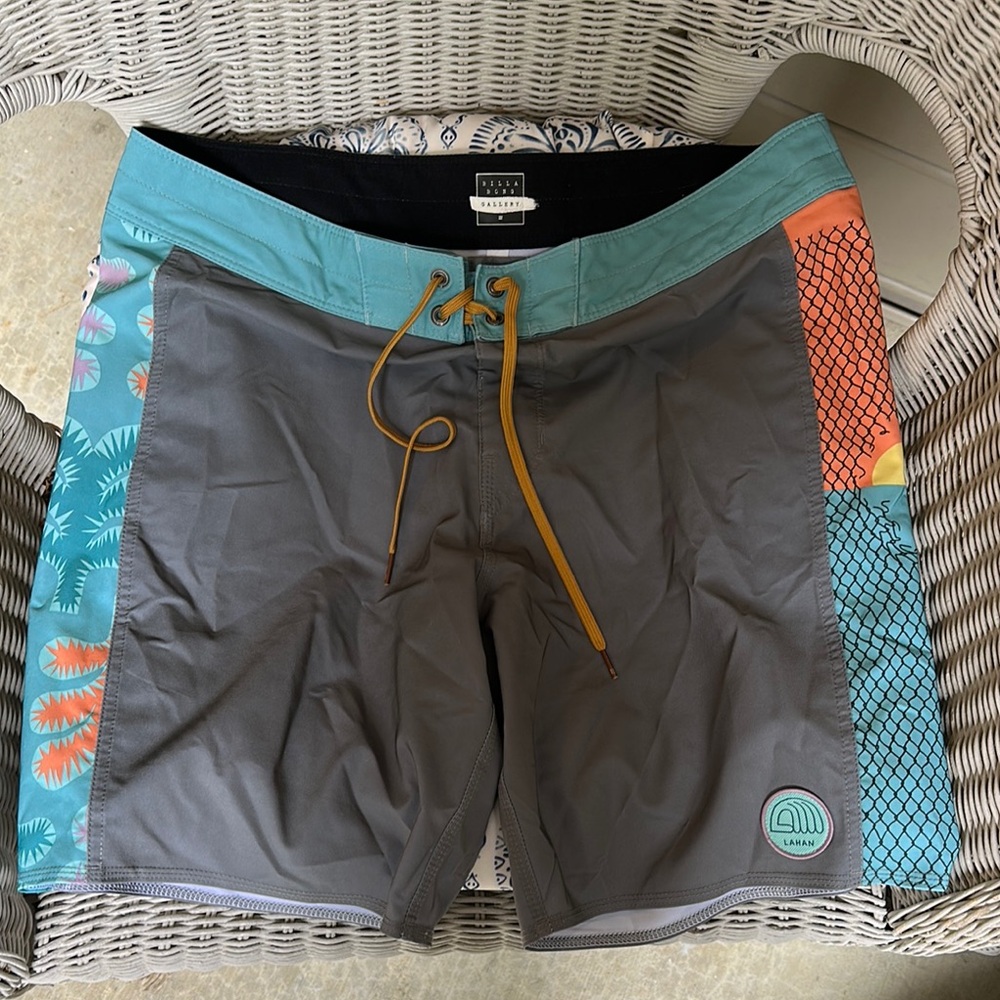 Billabong Gallery Colorful Board Shorts with Tropical Print